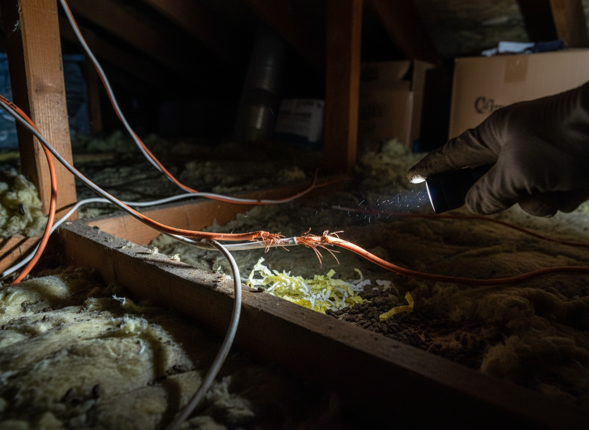 How To Spot Rodent Damage To Electrical Wires In Attics